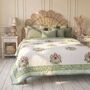 Colourful Floral Motif Indian Block Printed Cotton Bed Quilt, thumbnail 1 of 9