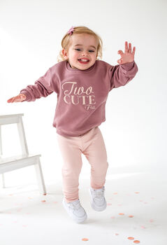 'Two Cute' Embroidered 2nd Birthday Personalised Sweatshirt Jumper, 4 of 6