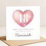 Pink Heart 18th Birthday Card For Niece, Her Daughter, thumbnail 2 of 7