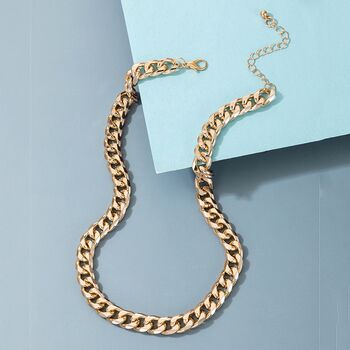 Gold Plated Faceted Curb Chain Necklace, 5 of 8