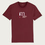 Mausefalle Ski Jump Burgundy Organic T Shirt, thumbnail 5 of 7