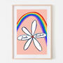 Rainbow Daisy Personalised Wedding Art Print, thumbnail 1 of 5