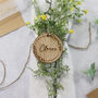 Personalised Round Wooden Place Name Setting, thumbnail 3 of 7
