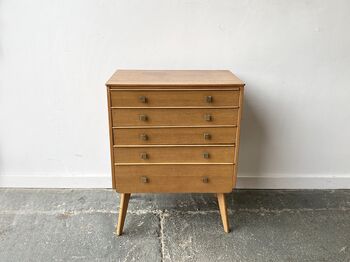 1950s French Mid Century Chest Of Drawers, 5 of 12