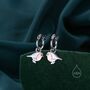 Sterling Silver Robin Bird Dangle Huggie Hoop Earrings, thumbnail 8 of 10