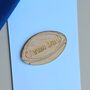 'Team Dad' Wooden Rugby Ball Token And Card, thumbnail 2 of 2