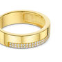 Single Crystal Band Ring 18 K Gold Plated Solid Silver, thumbnail 4 of 5