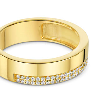 Single Crystal Band Ring 18 K Gold Plated Solid Silver, 4 of 5