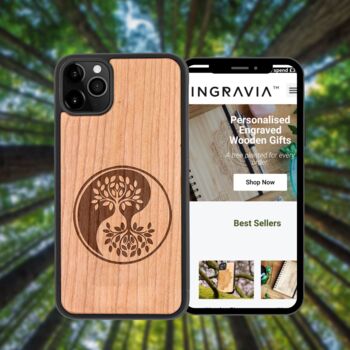 Ying Yang Tree Wooden Case iPhone Samsung Google, 6 of 6