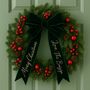 Personalised Velvet Christmas Wreath Bow, thumbnail 1 of 7
