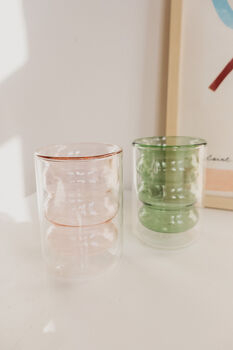 Double Layered Ripple Wave Glass Cup Mug Three Colours, 5 of 7