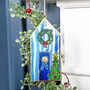 Blue Beach Hut Christmas Tree Decoratrion, Two Sizes, thumbnail 2 of 3