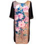 Rose Floral Panel Silk Satin Dress, thumbnail 1 of 3