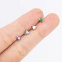 Sterling Silver Three Prong Birthstone Stud Earrings, thumbnail 6 of 12