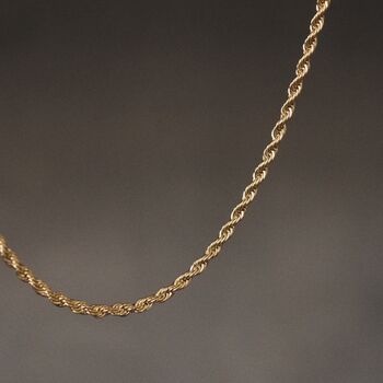 18 K Gold Plated Rope Chain Necklace, 3 of 5
