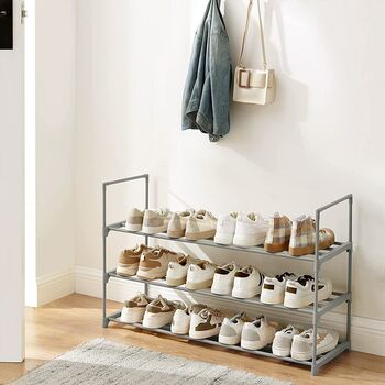Shoe Rack Shelves Stackable Shoe Storage Organiser, 3 of 10