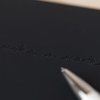 Black A5 Recycled Leather Lined Notebook, 6 of 6