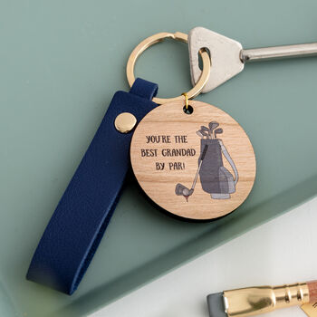 Personalised Golf Pun Cherry Wood Keyring, 2 of 4