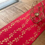 Christmas Holly Table Runner Red Gold Velvet Festive Decoration 3m, thumbnail 2 of 4