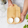Personalised Wooden Tapas Board With Ceramic Pots Perfect Father's Day Gift, Great Gift For Dad Or Grandad, thumbnail 7 of 8