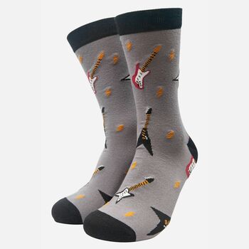 Electric Guitars Rock Band Men's Bamboo Socks Gift Box, 2 of 4
