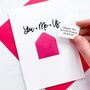 Personalised You + Me = Us Anniversary Card, thumbnail 2 of 5