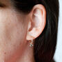 Small Gold Hoops With Sapphire Drops, thumbnail 3 of 4