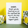 Personalised Funny “Important Life Lessons” Daddy/Mummy Card, thumbnail 1 of 6