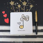 'Ecstatic Note' Engagement Music Note Card, thumbnail 1 of 2