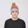 Mens Knitted Lambswool Hat Stag Head Design, thumbnail 6 of 8