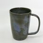 Handmade Ceramic Latte Cup Mug Blue Stoneware, thumbnail 6 of 10