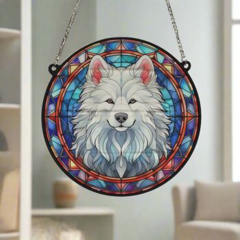 Samoyed Stained Glass Effect Suncatcher, 6 of 6