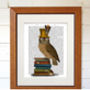 Owl On Books, Book Print, Framed Or Unframed, thumbnail 6 of 7