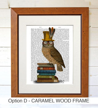 Owl On Books, Book Print, Framed Or Unframed, 6 of 7