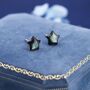Black Mother Of Pearl Star Stud Earrings, thumbnail 3 of 11