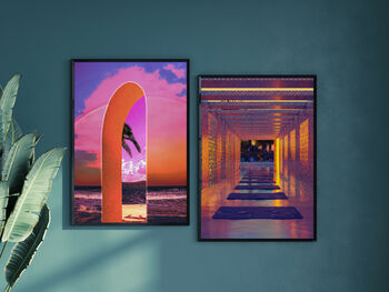 Colourful Vaporwave Art Print Set Of Two, 3 of 4