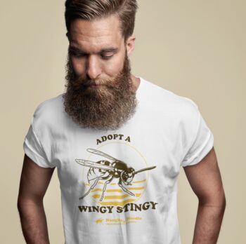 Funny Wasp T Shirt, Adopt A Wingy Stingy, 3 of 7