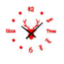 Stylish Antlers 3D Wall Clock, Brown, Red, Black, Silver, thumbnail 8 of 10