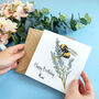 Personalised Bumble Bee On Lavender Birthday Card, thumbnail 2 of 5