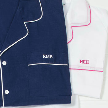 His And Hers Personalised Cotton Pyjamas, 7 of 12