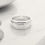 Custom Engraved Square Silver Signet Ring, thumbnail 1 of 12