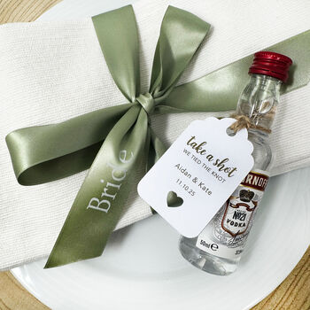 Personalised Take A Shot Wedding Favour Tag, 11 of 12