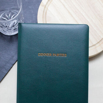 Personalised Luxury Leather Dinner Party Book, 3 of 12