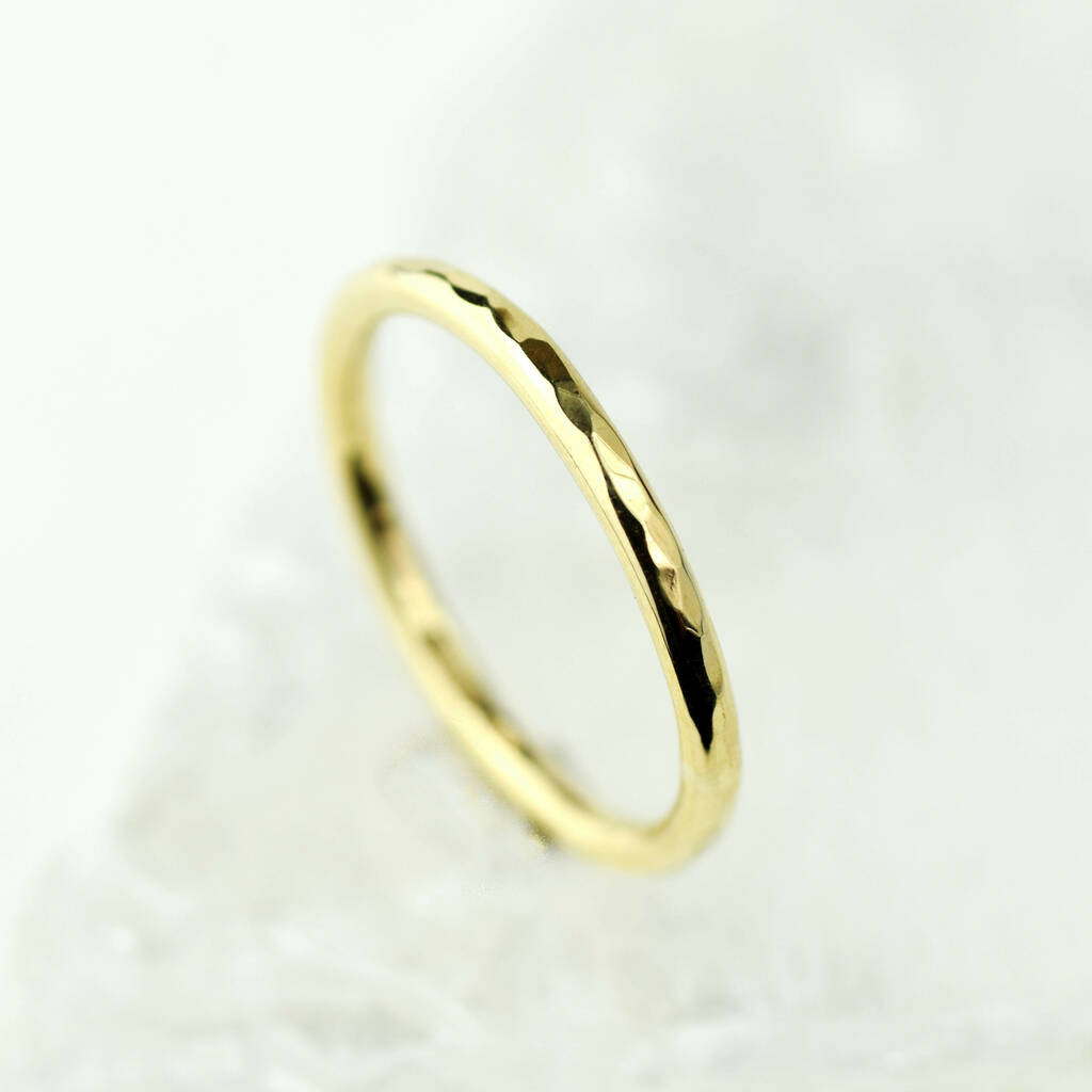 hammered solid gold halo ring by alison moore designs ...