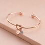 Rose Gold Plated Friendship Knot Bangle, thumbnail 2 of 10