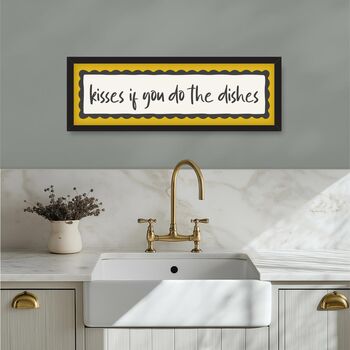 Kisses If You Do The Dishes Framed Print, 9 of 12