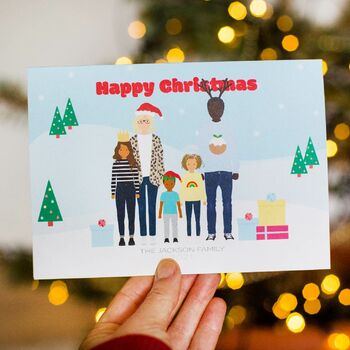 Personalised Family Christmas Cards Pack, 6 of 8