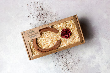 Chocolate Horseshoe And Rose Gift + Personalised Box, 2 of 12