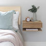 Oak Floating Bedside Table With Drawer And Shelf, thumbnail 4 of 6
