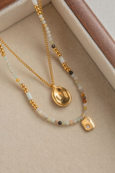 Golden Glow Layered 18ct Gold Plated Necklace Set, 3 of 8